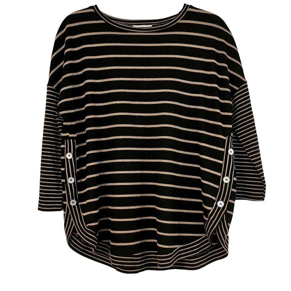 Westbound Large Sweater Button Side Stripes